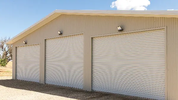 shed three door corrugated classic cream