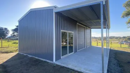 Fair Dinkum Builds West Gippsland Gable Shed With Lean To 800x600