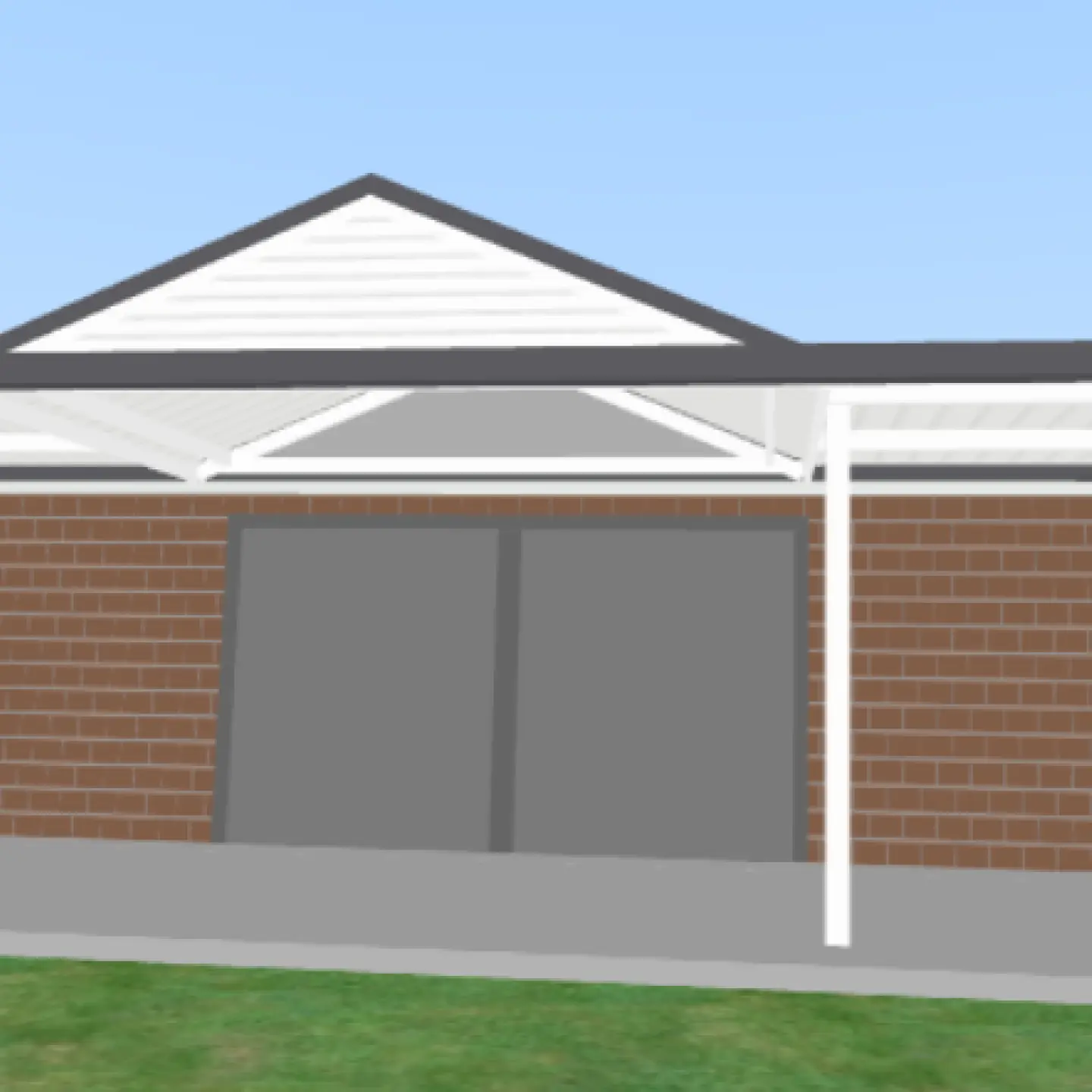 Combination awning 2 and 5 degrees